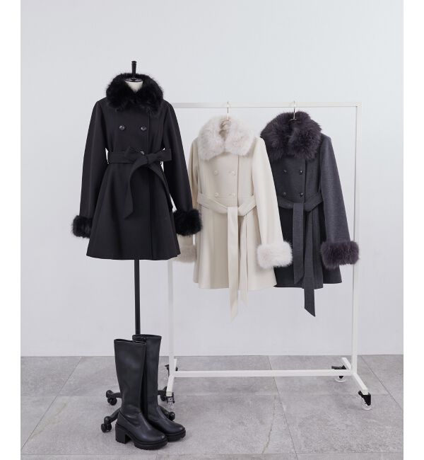 MAJESTICLEGON「2wayフェイクファーカラーフレアコート」|その他|