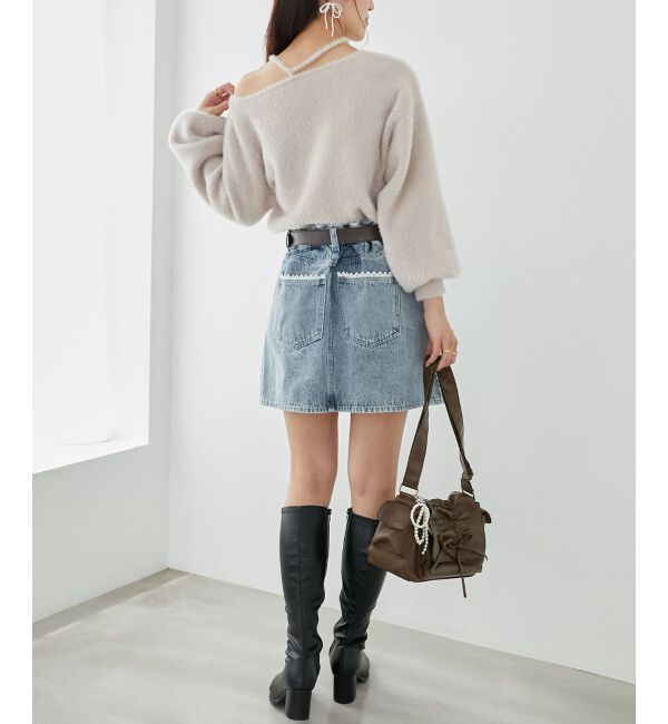 MAJESTICLEGON「レースラインミニスカート」|スカート|