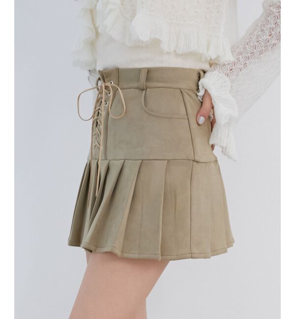 MAJESTICLEGON「フロントレースアッププリーツスカパン」|スカート|