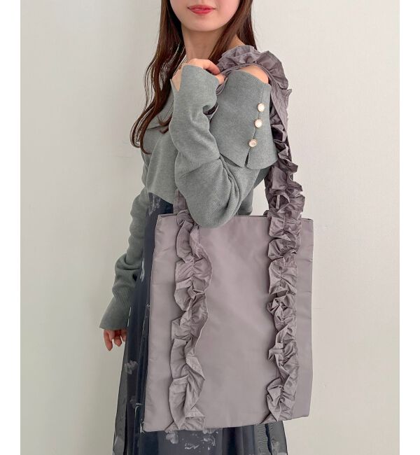 MAJESTICLEGON「ボリュームフリルハンドルトート」|トートバッグ|