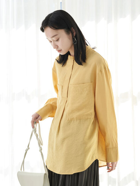 earth music&ecology「シアー比翼ポケットシャツ」|シャツ・ブラウス|イエロー