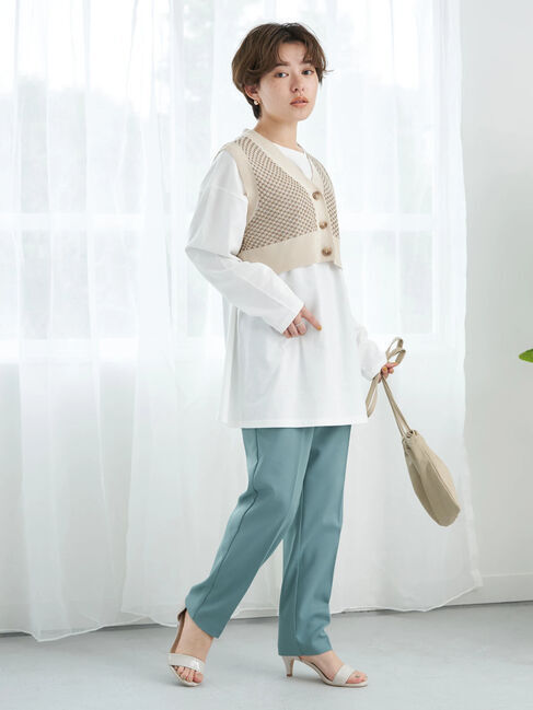 earth music&ecology「SET2点 ジャガードベスト+ロンT」|ニット・セーター|