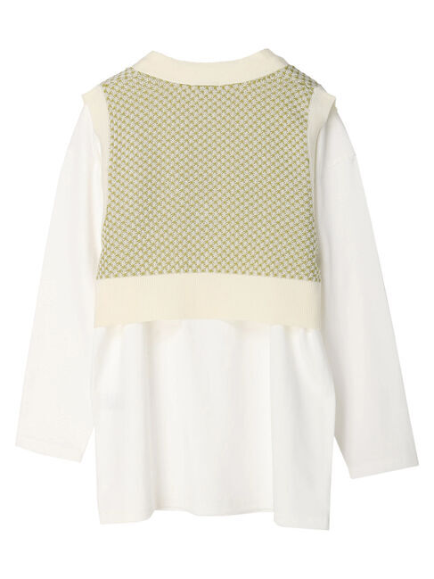 earth music&ecology「SET2点 ジャガードベスト+ロンT」|ニット・セーター|