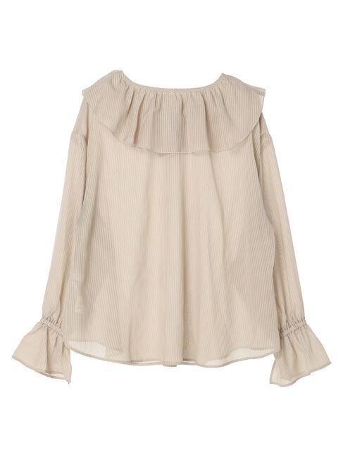 earth music&ecology「前後2wayストライプフリルブラウス」|シャツ・ブラウス|