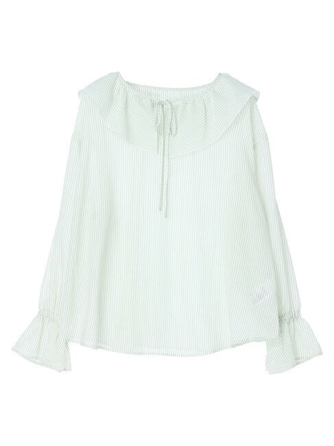 earth music&ecology「前後2wayストライプフリルブラウス」|シャツ・ブラウス|