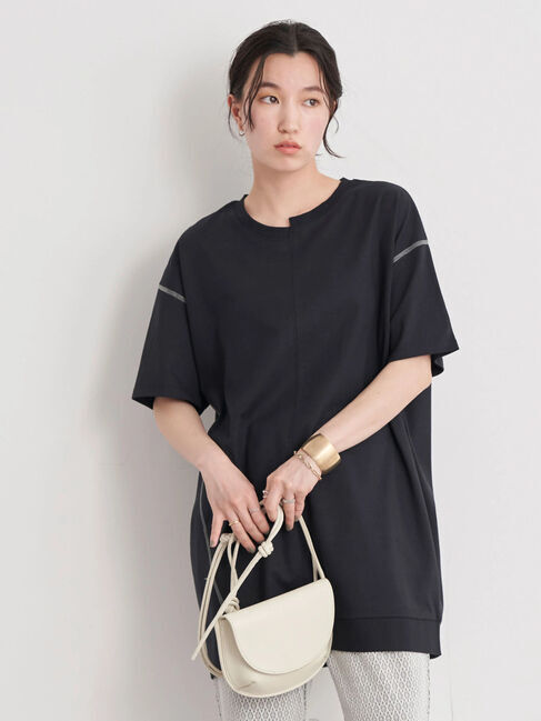 earth music&ecology「リメイクチュニック」|Tシャツ・カットソー|ブラック