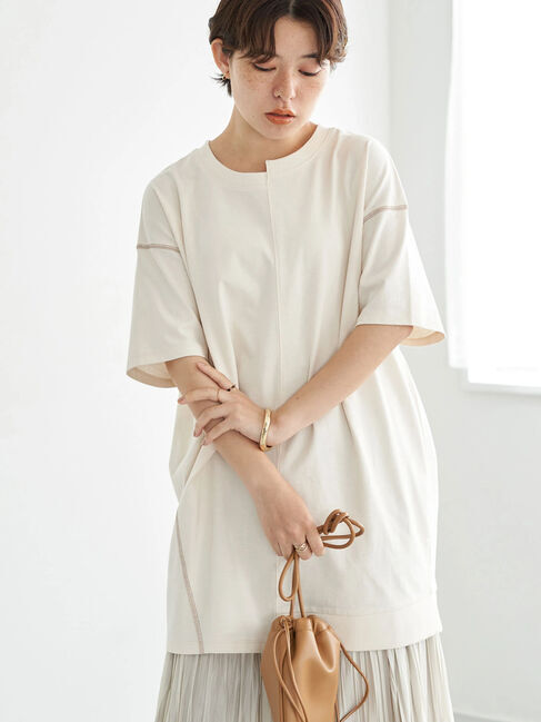 earth music&ecology「リメイクチュニック」|Tシャツ・カットソー|エクリュ