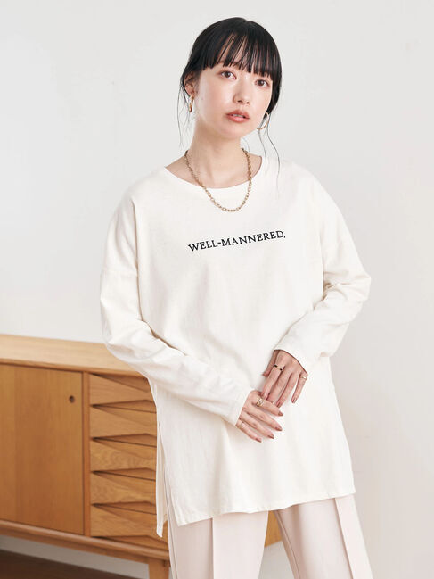 earth music&ecology「刺繍ロゴロンT」|Tシャツ・カットソー|