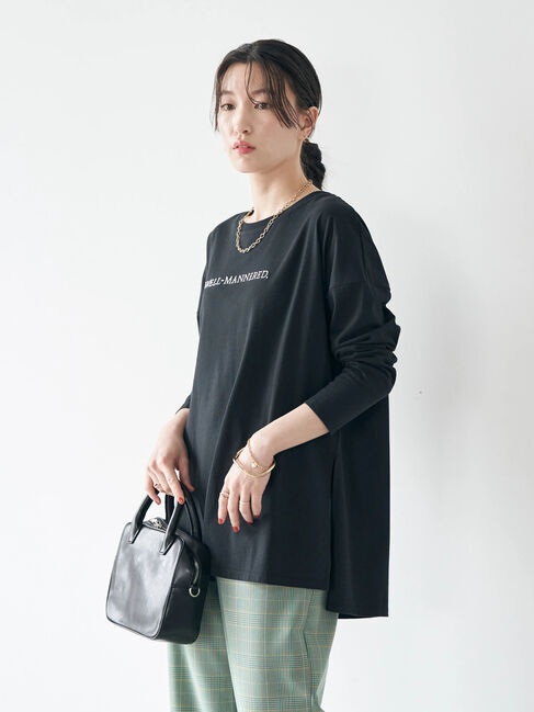 earth music&ecology「刺繍ロゴロンT」|Tシャツ・カットソー|