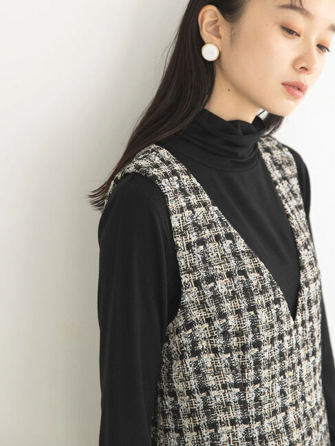 earth music&ecology「ツイードジャンパースカート」|ワンピース|