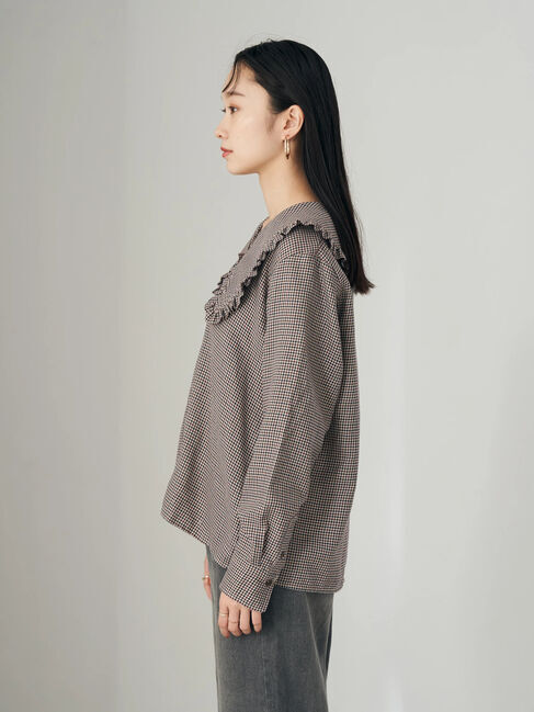 earth music&ecology「BIG衿フリルブラウス」|シャツ・ブラウス|