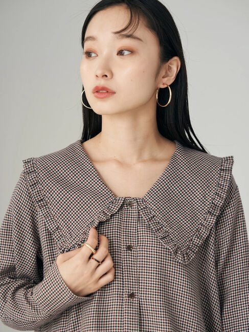 earth music&ecology「BIG衿フリルブラウス」|シャツ・ブラウス|