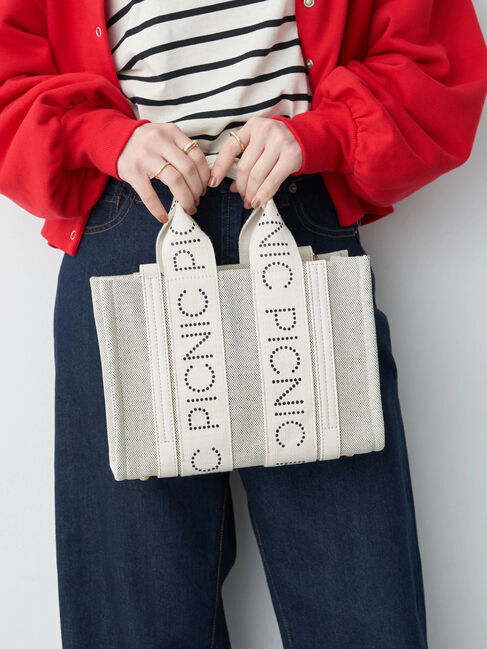 earth music&ecology「ロゴテープミニトート」|ハンドバッグ|