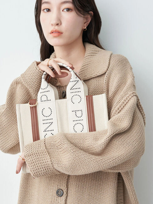 earth music&ecology「ロゴテープミニトート」|ハンドバッグ|