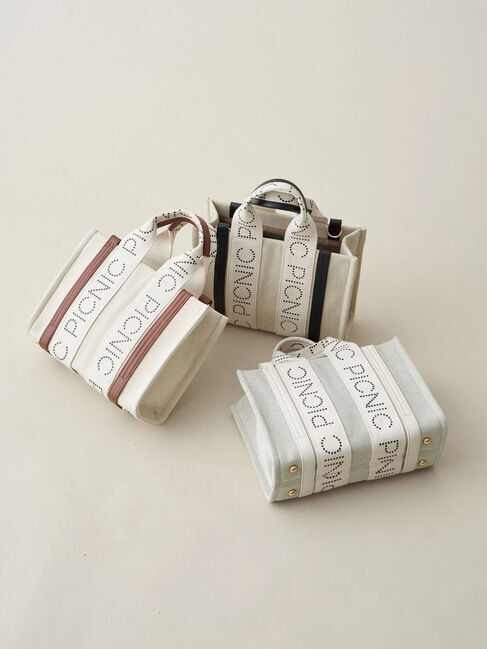 earth music&ecology「ロゴテープミニトート」|ハンドバッグ|