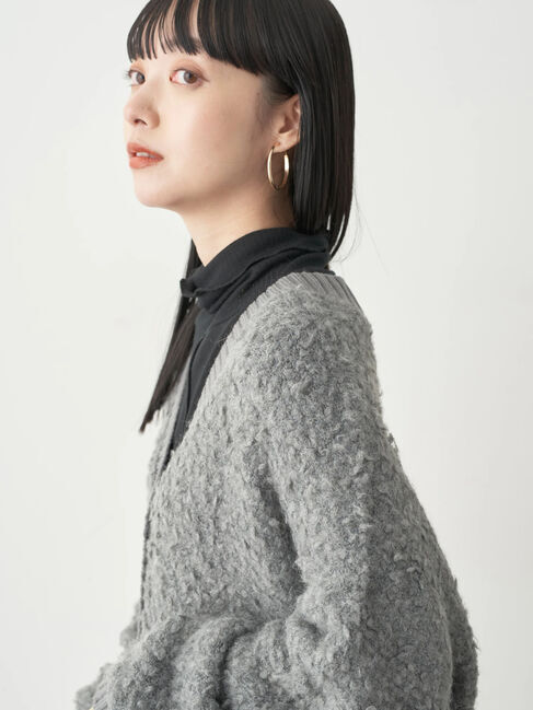 earth music&ecology「ボアニットカーディガン」|カーディガン|