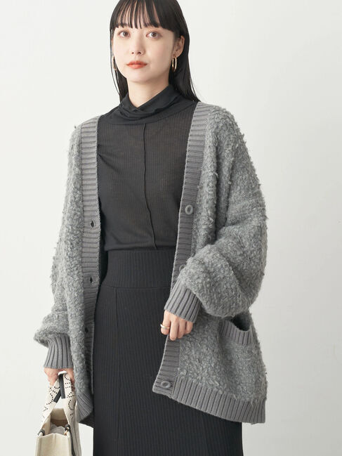 earth music&ecology「ボアニットカーディガン」|カーディガン|