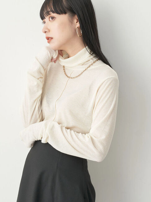 earth music&ecology「シアータートルネックプルオーバー」|Tシャツ・カットソー|オフホワイト