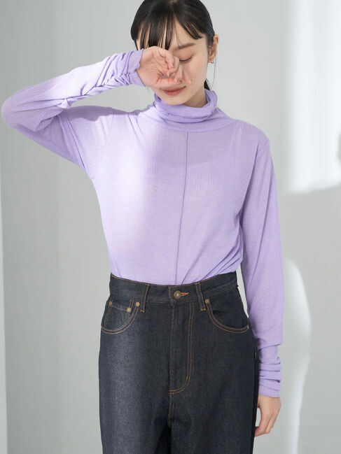 earth music&ecology「シアータートルネックプルオーバー」|Tシャツ・カットソー|ラベンダー