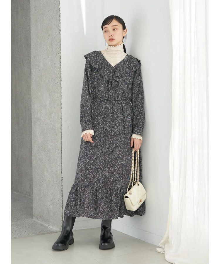 earth music&ecology「小花柄ラッフルワンピース」|ワンピース|