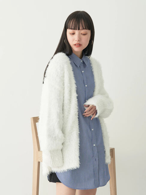 earth music&ecology「フェザーヤーンロングニットカーディガン」|カーディガン|