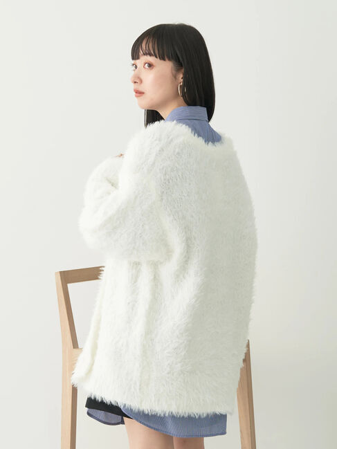 earth music&ecology「フェザーヤーンロングニットカーディガン」|カーディガン|