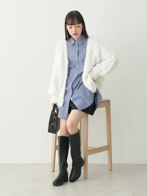 earth music&ecology「フェザーヤーンロングニットカーディガン」|カーディガン|