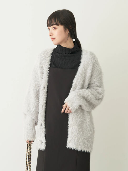 earth music&ecology「フェザーヤーンロングニットカーディガン」|カーディガン|