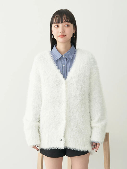 earth music&ecology「フェザーヤーンロングニットカーディガン」|カーディガン|