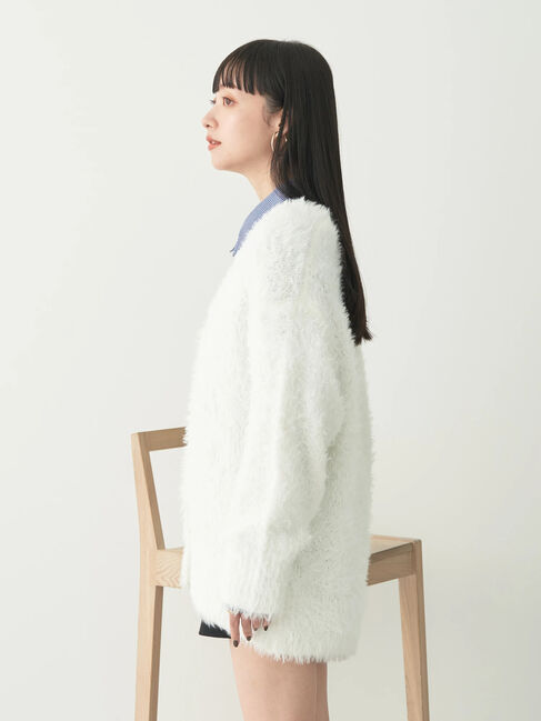 earth music&ecology「フェザーヤーンロングニットカーディガン」|カーディガン|