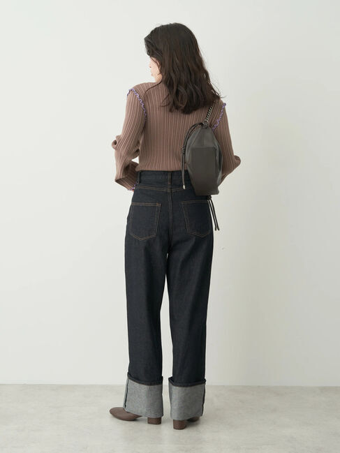 earth music&ecology「配色メローリブニットプルオーバー」|ニット・セーター|