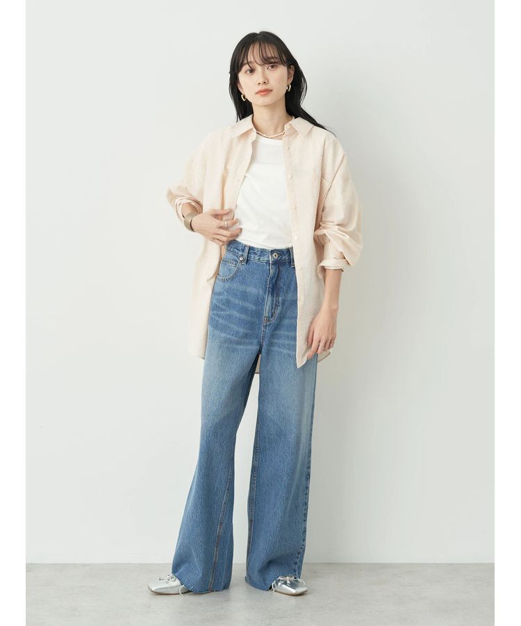 earth music&ecology「サッカーストライプボーイズライクシャツ」|シャツ・ブラウス|