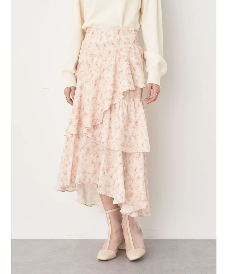 earth music&ecology「花柄フィッシュテールスカート」|スカート|Orange