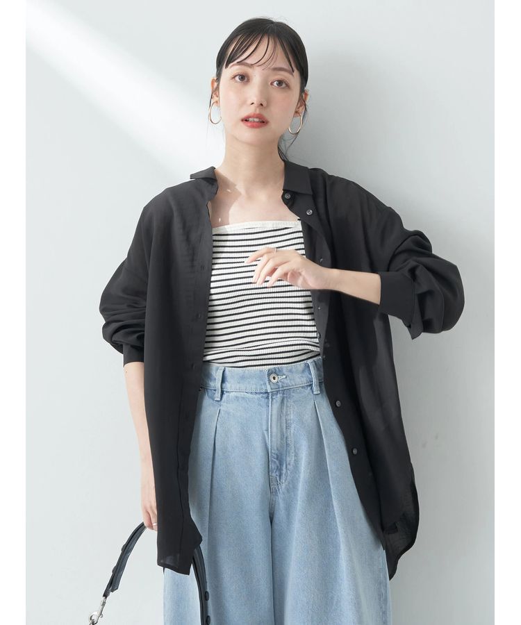 earth music&ecology「シアーシャツ」|シャツ・ブラウス|Black