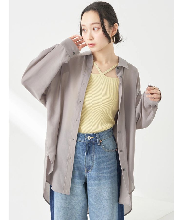 earth music&ecology「シアーシャツ」|シャツ・ブラウス|Gray Beige