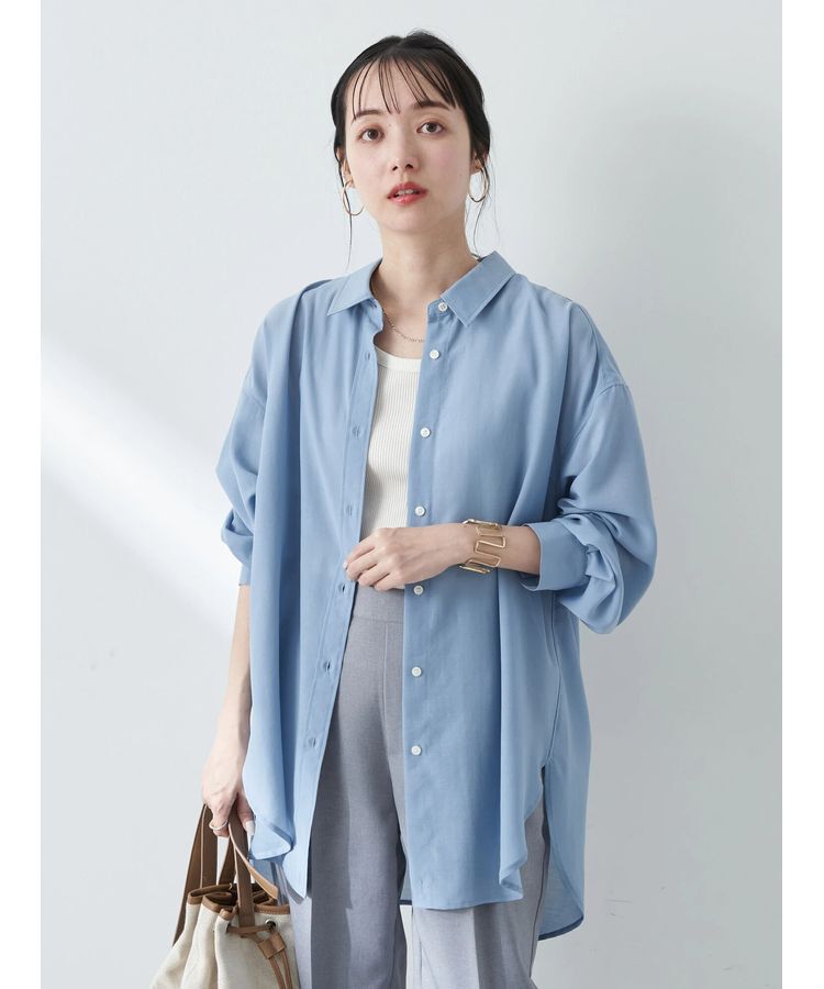 earth music&ecology「シアーシャツ」|シャツ・ブラウス|Blue