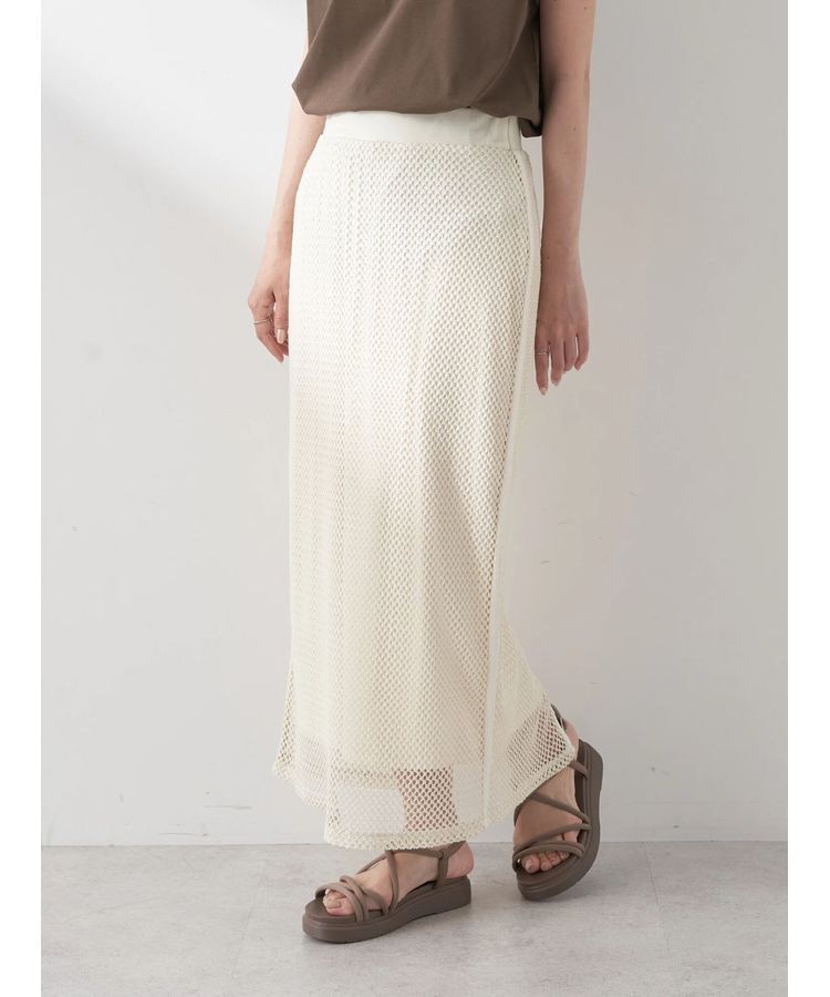 earth music&ecology「ラインメッシュスカート」|スカート|
