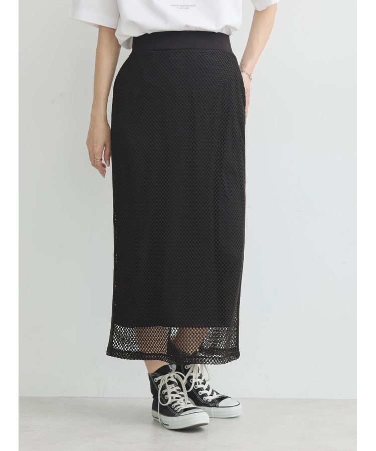 earth music&ecology「ラインメッシュスカート」|スカート|