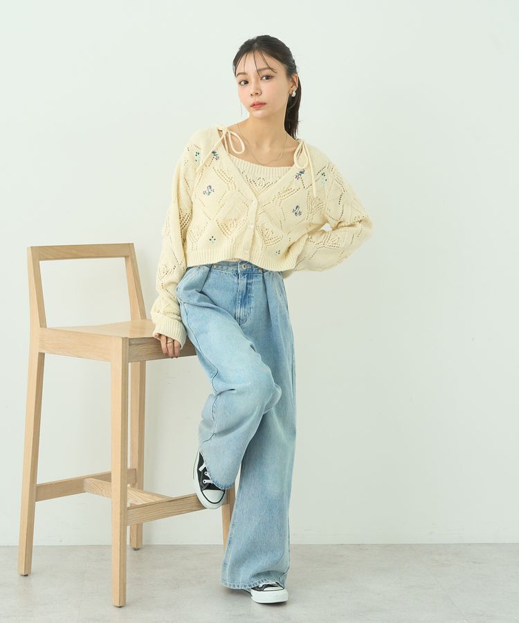 earth music&ecology「タックホックデニムパンツ」|デニム|