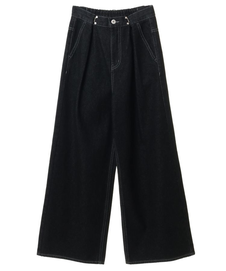 earth music&ecology「タックホックデニムパンツ」|デニム|Black