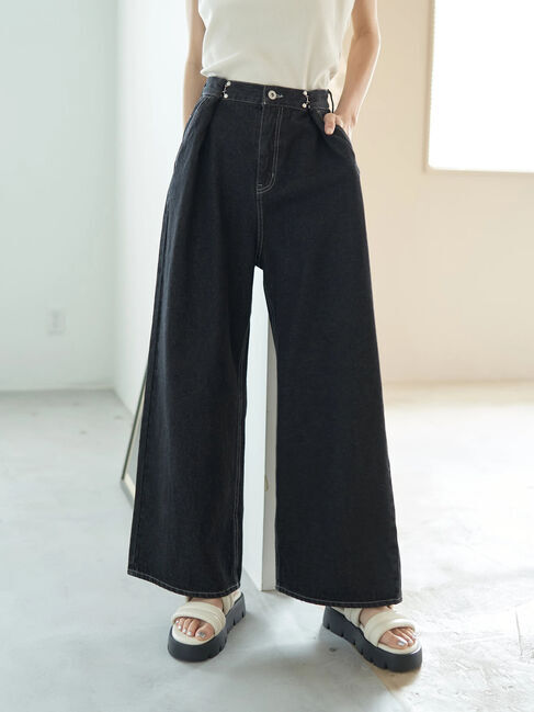 earth music&ecology「タックホックデニムパンツ」|デニム|