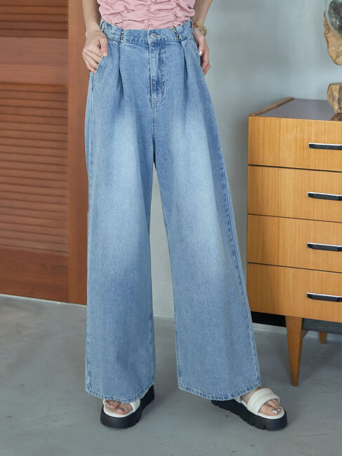 earth music&ecology「タックホックデニムパンツ」|デニム|