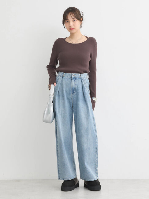 earth music&ecology「タックホックデニムパンツ」|デニム|