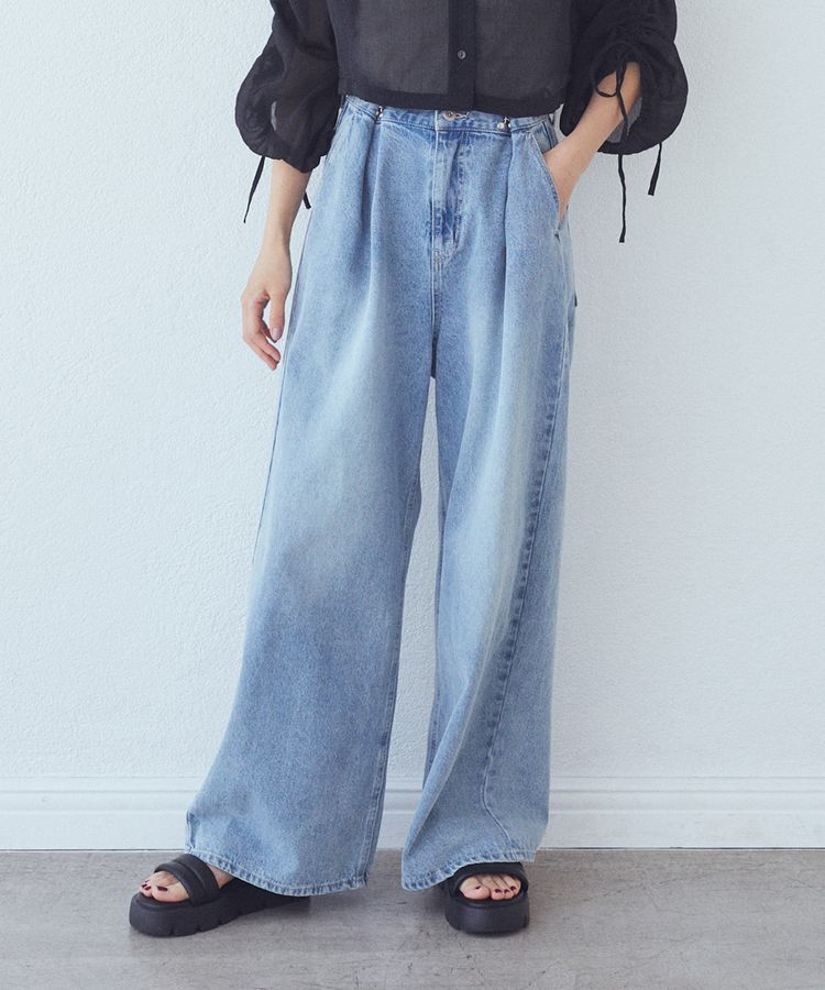 earth music&ecology「タックホックデニムパンツ」|デニム|