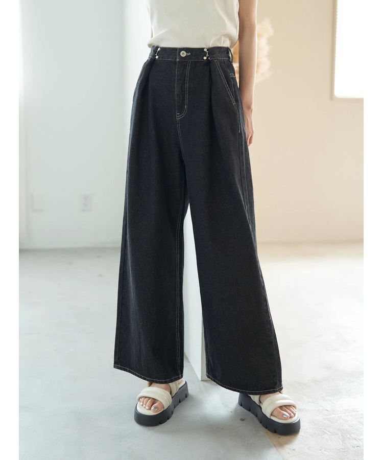 earth music&ecology「タックホックデニムパンツ」|デニム|