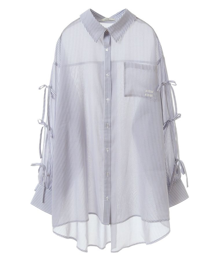 earth music&ecology「袖スリットリボンロングシャツ」|シャツ・ブラウス|