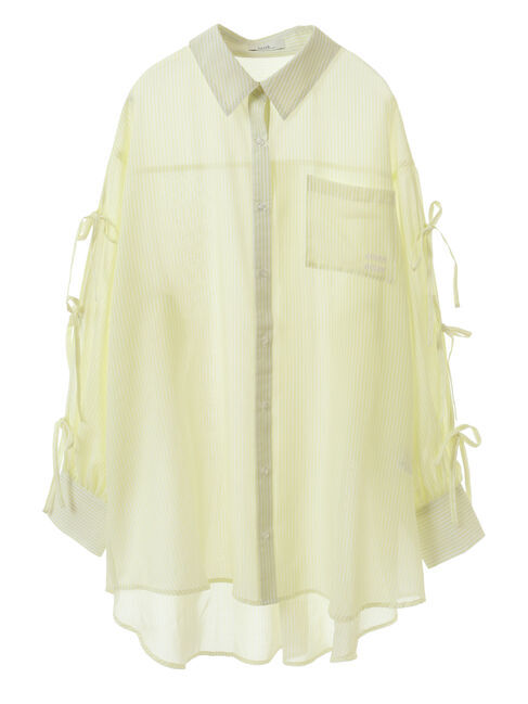 earth music&ecology「袖スリットリボンロングシャツ」|シャツ・ブラウス|