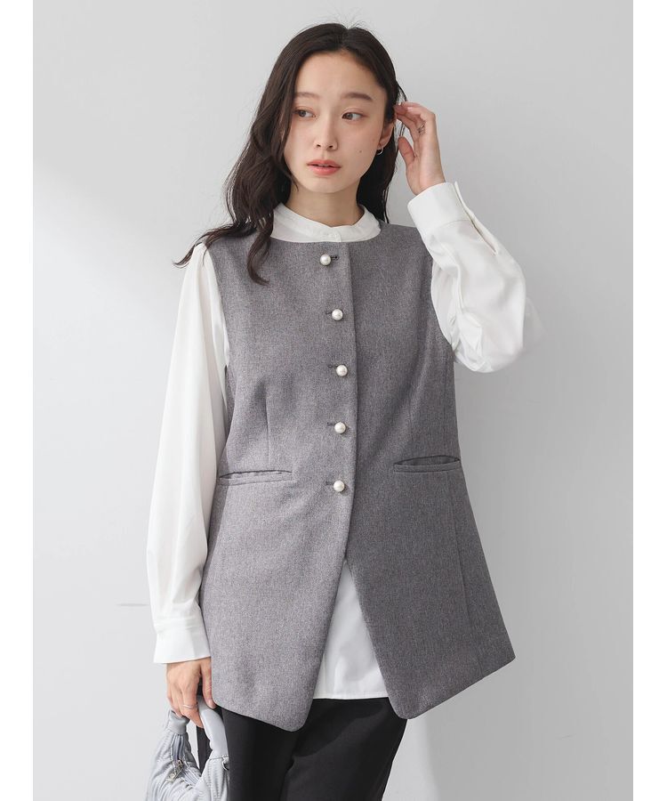 earth music&ecology「パールボタンジレ」|ベスト・ジレ|