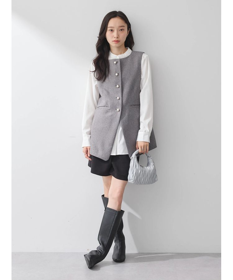 earth music&ecology「パールボタンジレ」|ベスト・ジレ|