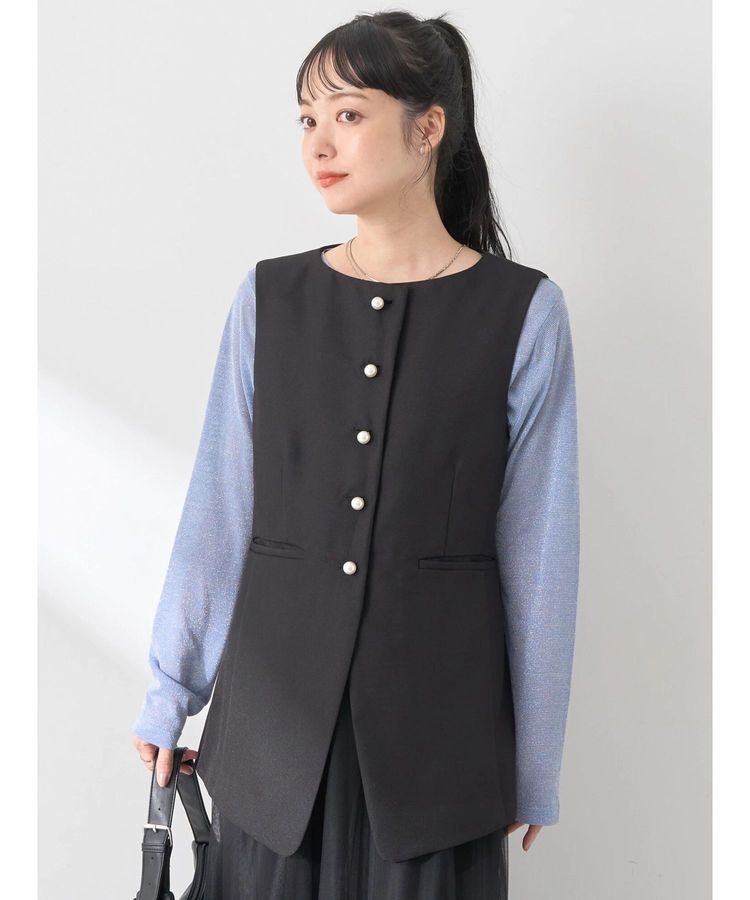 earth music&ecology「パールボタンジレ」|ベスト・ジレ|